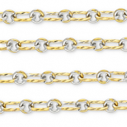 Appr&ecirc;ts en acier Inox cha&icirc;ne maille jaseron ovale-rond Dor&eacute;-argent&eacute;