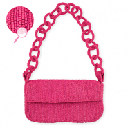 Sac &agrave; main avec perles en verre Fuchsia