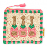 BY31&reg; Trousse champagne Rose clair-vert-blanc cass&eacute;-dor&eacute;