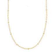 BY31&reg; Colliers en acier Inox cha&icirc;ne maille avec boules Dor&eacute;