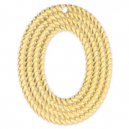 Breloques en acier Inox ovale Dor&eacute;