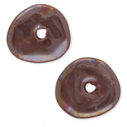 Perles en c&eacute;ramique DQ grecque donut Violet victorien