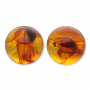 Perles acryliques 22 mm rond Orange marron