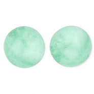 Perles acryliques 20 mm rond Vert menthe-marbr&eacute;