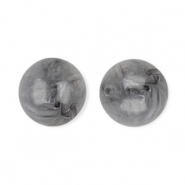 Perles acryliques 12 mm rond Gris-marbr&eacute;