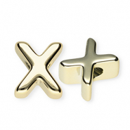 Perles acryliques alphabet lettre X Dor&eacute;