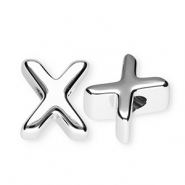 Perles acryliques alphabet lettre X Argent&eacute;