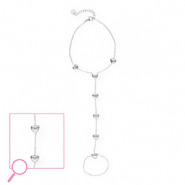 Bracelets en acier Inox c&oelig;urs Argent&eacute;