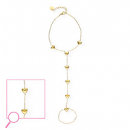 Bracelets en acier Inox c&oelig;urs Dor&eacute;