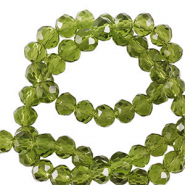 Perles &agrave; facettes 3x2mm disque Heishi Vert malachie-pearl shine coating