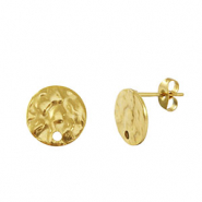 Boucles d'oreilles puces en acier Inox Dor&eacute;