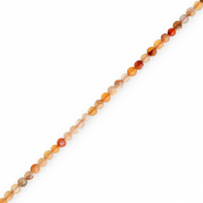 Pierres naturelles Agate 3mm facettées Jaune-rouge multicolore