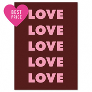 BY31&reg; Cartes &agrave; bijoux "Love" Marron fonc&eacute;-rose fonc&eacute;