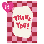 BY31&reg; Cartes &agrave; bijoux "Thank you" Rose fonc&eacute;-rouge rouille-blanc cass&eacute;