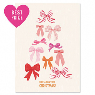 BY31&reg; Cartes &agrave; bijoux "Have a bowtiful Christmas!" Beige clair-rose-rouge-orange chaud