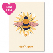 Cartes &agrave; bijoux ''bee happy" Jaune