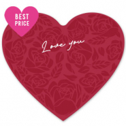 Cartes &agrave; bijoux Coeur "love you" Rouge-blanc