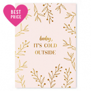 Cartes &agrave; bijoux  "Baby, it's cold outside" Rose clair