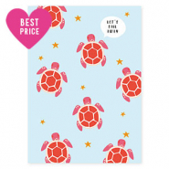 Cartes &agrave; bijoux  "Let's sail away" Bleu ciel-rouge