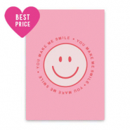 Cartes &agrave; bijoux "You make me smile" Rose