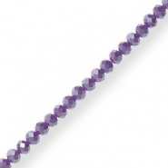Perles &agrave; facettes 3x2mm disque Heishi Violet-pearl shine coating