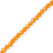Perles &agrave; facettes 3x2mm disque Heishi Orange piquante-pearl shine coating