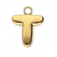 Breloques en acier Inox lettre T Doré