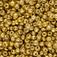 Perles de rocailles 6/0 (4 mm) Doré jaune brillance métallique