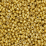 Perles de rocailles 8/0 (3 mm) Doré jaune brillance métallique