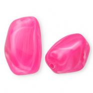 Perles acryliques rectangle Fuchsia-marbr&eacute;