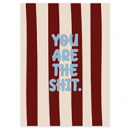 BY31® Cartes à bijoux "You are the shit" Marron-créme-bleu clair