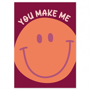 BY31® Cartes à bijoux "You make me" Rouge porto-orange-rose clair-violet