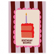 BY31® Cartes à bijoux "Birthday wishes" Marron-violet-rose-créme-rouge