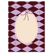 BY31® Cartes à bijoux ovale avec nœud Marron-violet-rose-créme