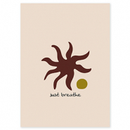BY31® Cartes à bijoux "Just breathe" Crème-marron foncé-vert olive