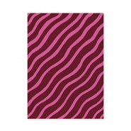 BY31® Cartes à bijoux lignes vagues Rouge bordeaux-fuchsia
