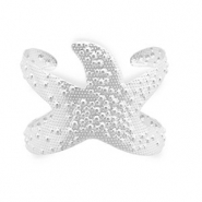 Bracelets en acier Inox jonc &eacute;toile de mer Argent&eacute;