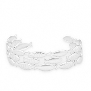 Bracelets en acier Inox jonc poisson Argent&eacute;