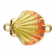 Appr&ecirc;ts en acier Inox connecteur &eacute;maill&eacute;e coquille Dor&eacute;-jaune-rose