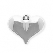 Pendentifs acryliques coeur Argent&eacute;