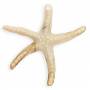 Pendentifs acryliques &eacute;toile de mer Beige-marron