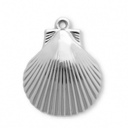 Pendentifs acryliques coquillage Argent&eacute;