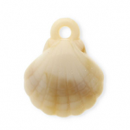 Pendentifs acryliques coquillage Beige-marron-blanc