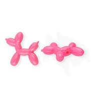 Perles acryliques chien&nbsp;ballon Rose fonc&eacute;