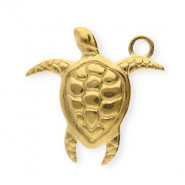 Breloques en acier Inox tortue Dor&eacute;