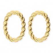 BY31&reg; Boucles d'oreilles / puces en acier Inox ovale torsad&eacute; Dor&eacute;