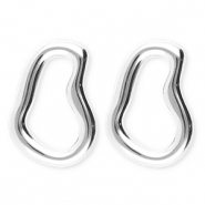 BY31&reg; Boucles d'oreilles / puces en acier Inox irr&eacute;gulier Argent&eacute;