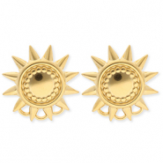 BY31&reg; Appr&ecirc;ts en acier Inox boucles d'oreilles&nbsp;/&nbsp;puces d&rsquo;oreilles soleil avec 3 anneaux Dor&eacute;