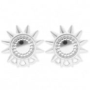 BY31&reg; Appr&ecirc;ts en acier Inox boucles d'oreilles&nbsp;/&nbsp;puces d&rsquo;oreilles soleil avec 3 anneaux Argent&eacute;