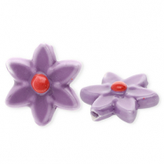Perles en céramique fleur Mauve foncé